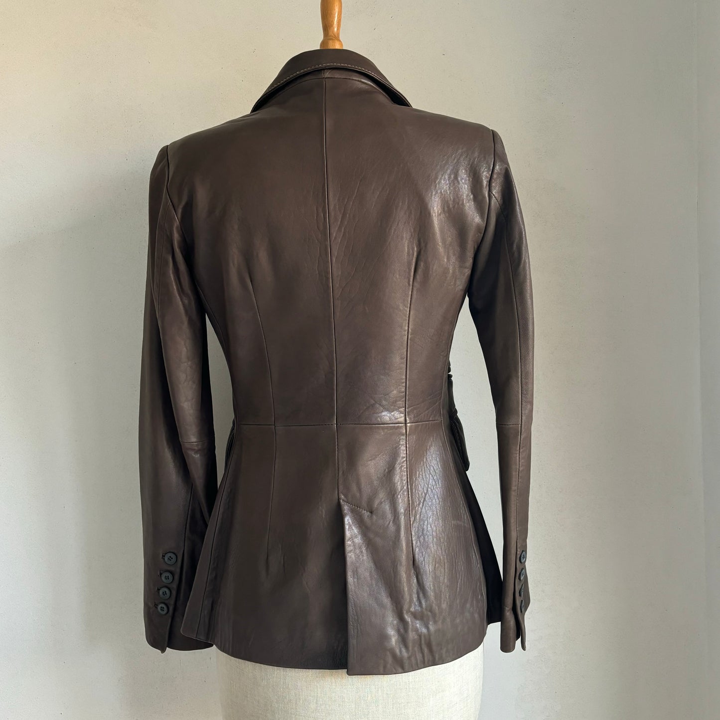 Brown Leather Blazer (S/M)