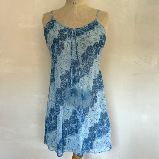 Blue Rose Slip Dress (M)