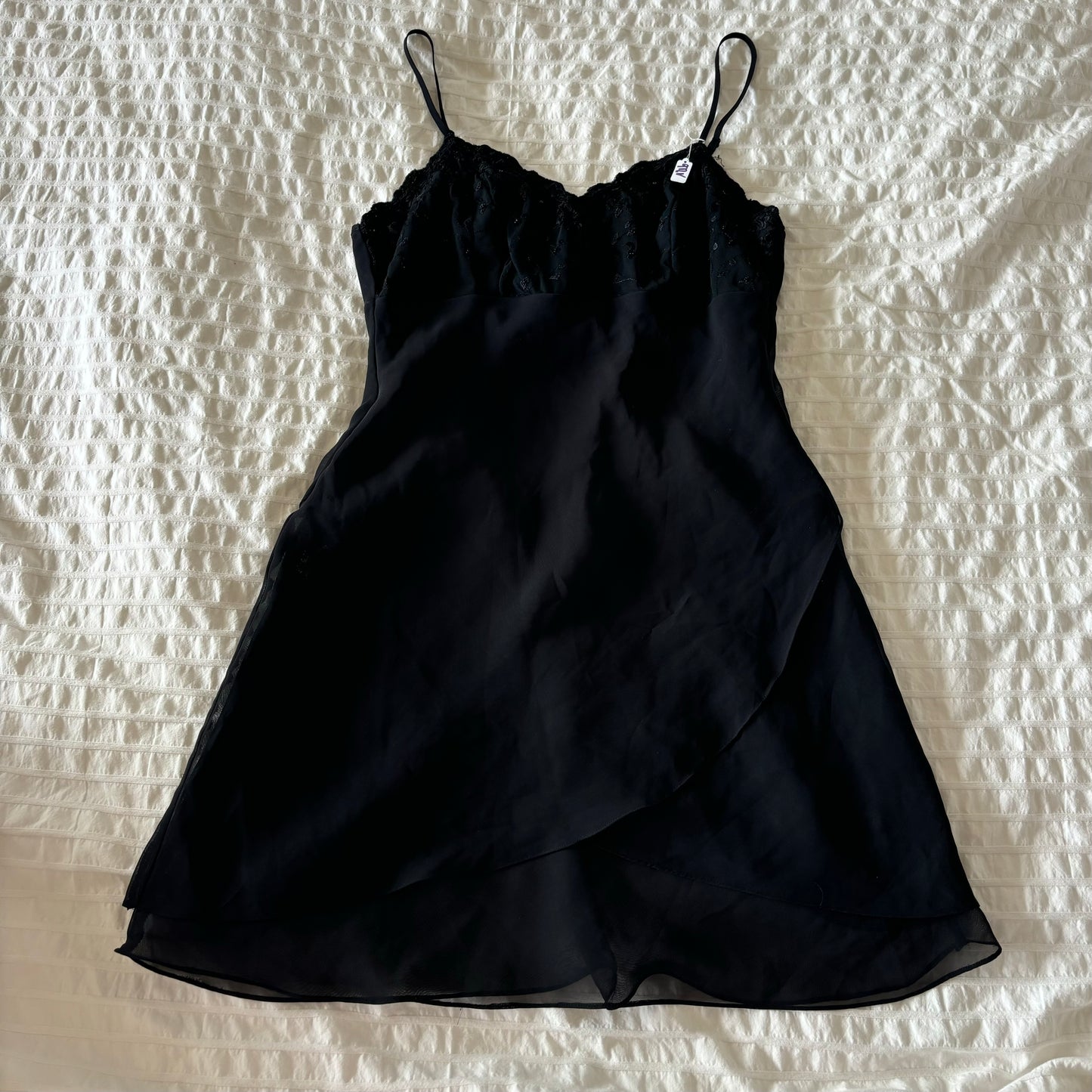 Black Flowy Beaded Dress (S)